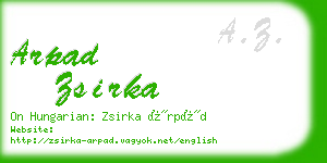 arpad zsirka business card